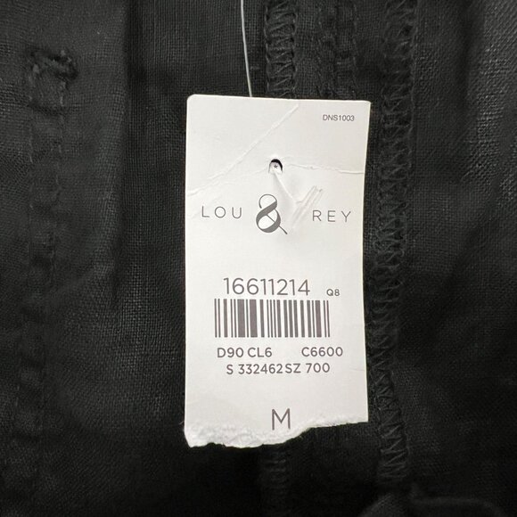 Lou & Grey Linen Mini Skirt Zipper Pockets Black Size Medium New - Picture 9 of 9